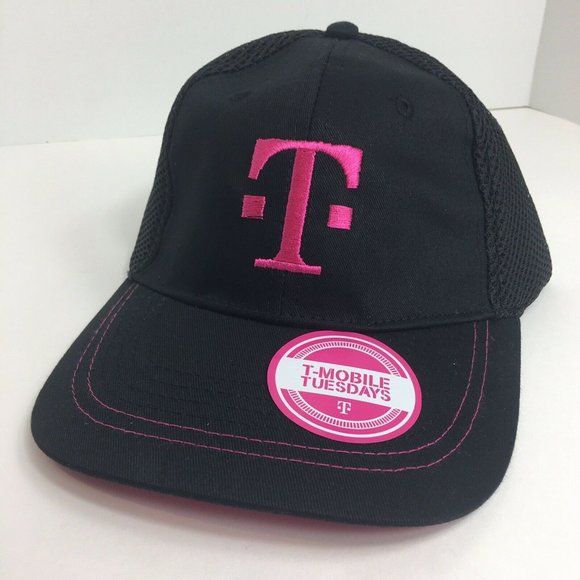 T Mobile Baseball Hat Cap Black Pink Employee T Mobile Tuesdays Adjustable Mesh - Picture 10 of 12